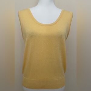 VTG Women’s San Remo Yellow Knit Scoop Neck Tank Top, Size M